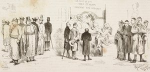 Tyske pilegrimer i Roma, gravering av Dante Paolocci og Canedi fra L'Illustrazione Italiana, nr. 37, 9. juli av Dante Paolocci
