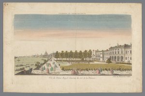 Utsikt over Somerset House fra Themsen med London i bakgrunnen Le Palais Royal de Somerset / Vue du Palais Royal Somerset du côté de la Thamise (tittel på objekt)