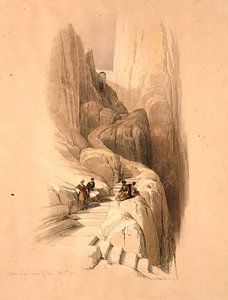 Ascent to the Summit of Sinai, 20. februar 1839, plate 115 fra bind III av 