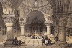 St Helenas kapell (farge litho) av David (after) Roberts