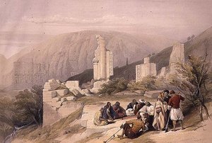 Rester av en triumfbue i Petra, 8. mars 1839, plate 100 fra bind III av 