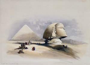 Utsikt over Giza Necropolis, gravering fra design av David Roberts (1796-1864) av David (after) Roberts