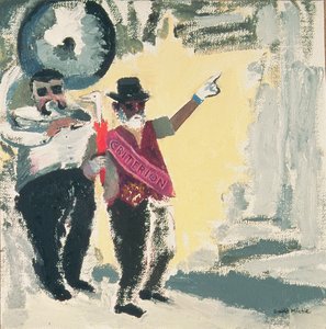 Leder Criterion Jazz Band med Big Al (olje på lerret om bord)