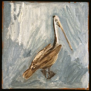 Pelican (olje på lerret om bord)