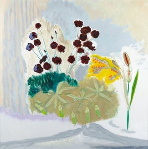 Seedpods and Cosmos, 2010 (olje på lerret) av David Alan Redpath Michie