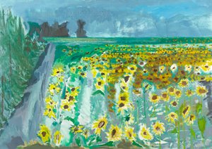 Sunflowers and Mistral, 2002 (olje på lerret)