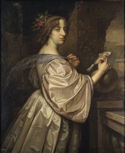 La reine Christine de Suede - Portrett av dronning Christina av Sverige (1626-1689), av Beck, David (1621-1656). Olje på lerret