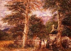 Bettws-y-Coed kirke, Nord-Wales av David Cox