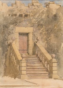 Doorway At Haddon Hall, ca. 1845 (akvarell og blyant på papir) av David Cox