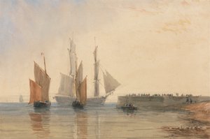 Inngang til Calais havn av David Cox