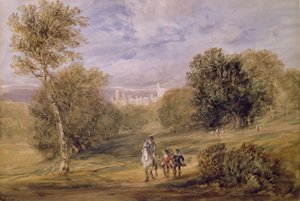 Haddon Hall fra parken, 1831 av David Cox