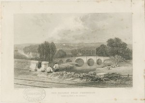 Penkridge Town - Railway and Bull Bridge: stålgravering, nd [c 1839] av David Cox