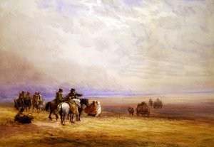 Forbereder seg på å krysse Lancaster Sands (akvarell på papir) av David Cox