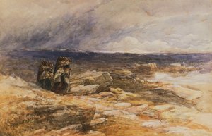 The Peat Gatherers nær Bettws-Y-Coed, Nord-Wales (akvarell) av David Cox