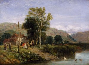 Venter på fergen, 1845 av David Cox