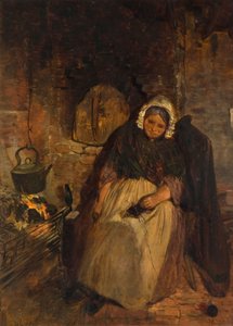 En gammel kvinne sover, 1859.