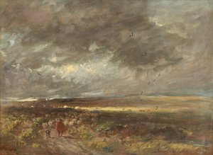 Myrlandskap: gjeter og sauer, c1810. av David Cox the elder