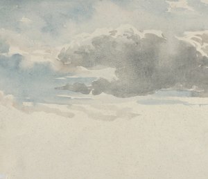 Study of Clouds recto, Study of an Elder Bush by a Fence verso, 1820-45. av David Cox the elder