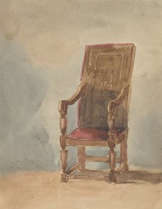 Studie av en antikk lenestol, 1849. av David Cox the elder