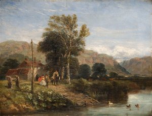 Venter på fergen, 1845. av David Cox the elder
