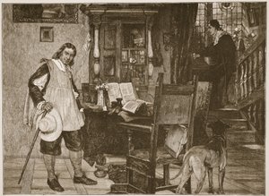 Mr. Oliver Cromwell besøker Mr. John Milton, illustrasjon fra 