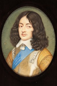 Charles II som ung mann (wc på vellum)
