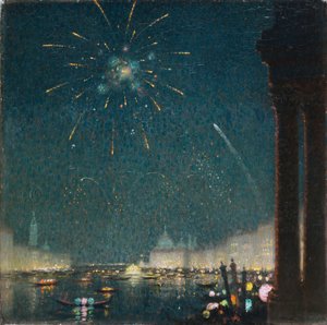 Venetiansk karneval (olje på lerret) av David Ericson