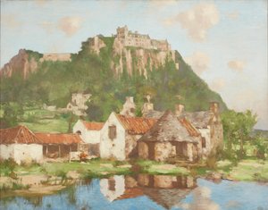Under vollene til Stirling Castle (olje på lerret) av David Gauld