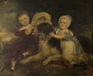 Arthur og Frances Hood, barna til Sir Arthur Gregory fra Styvechale Hall, og Nelson, 1838