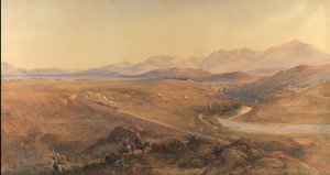 Et damptog på den osmanske jernbanen, 1859 (wc og blyant forsterket med kroppsfarge)