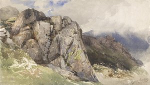 Mountain Rocks (wc over grafitt på papir)