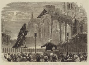 Bellews Hamlet-avlesninger ved St Georges Hall, spøkelsesscenen på vollene av David Henry Friston