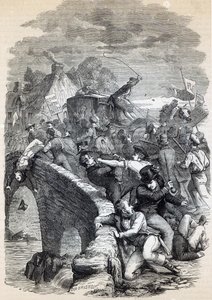 Election Riot at Hawick, 1837, illustrasjon fra 