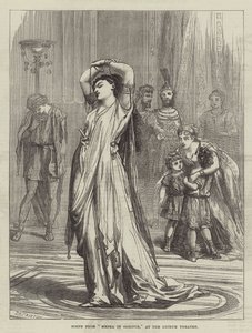 Scene fra Medea i Korint, på Lyceum Theatre