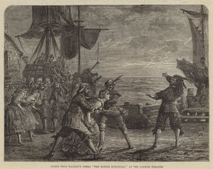 Scene fra Wagners Opera The Flying Dutchman, på Lyceum Theatre