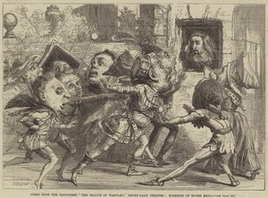Scene fra Pantomime The Dragon of Wantley, Drury-Lane Theatre, Exterior of Moore Hall av David Henry Friston