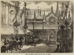 Besøk av keiseren av Russland til byen, ankomst til Guildhall av David Henry Friston