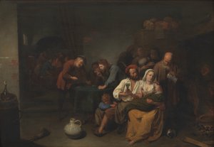 Inn Parlor med gjester av David III Rijckaert