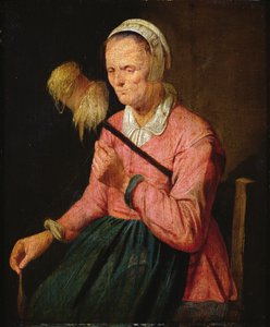 Kvinne med distaff