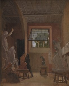 Billedhuggeren Jens Adolph Jerichau i sitt studio i Roma