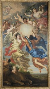 Allegori av Karl XI av Sverige og Ulrique Eleonore av Danmark og Norge - Allegori om Karl XI av Sverige (1655-1697) og Ulrika Eleonora av Danmark (1656-1693), av Ehrenstrahl, David Kloecker (1629-1698). Olje på lerret av David Klöcker Ehrenstrahl