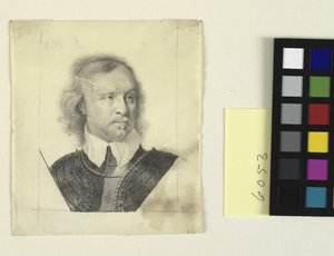 Hode og skuldre portrett av Oliver Cromwell av David Loggan