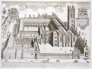 Magdalen College, Oxford, fra 'Oxford Illustrated', utgitt 1675