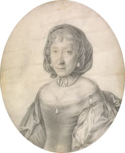 Portrait of a Lady, 1666 (svart bly på vellum med vask) av David Loggan