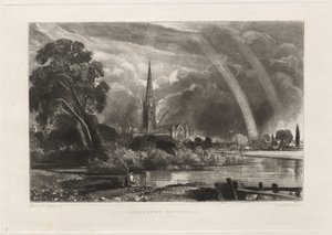 Salisbury Cathedral fra Meadows Small Plate, 1855.