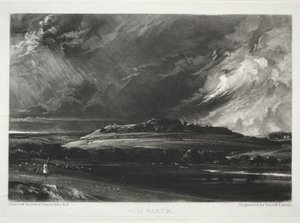 Ulike landskapsfag, karakteristisk for engelsk natur fra bilder malt av John Constable, R.A.: Old Sarum av David Lucas