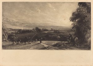 Høstsolnedgang av David Lucas after John Constable