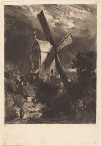 Mill nær Brighton av David Lucas after John Constable