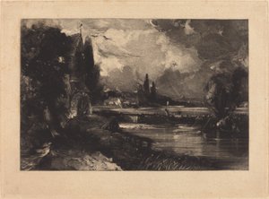 Mill nær Colchester av David Lucas after John Constable