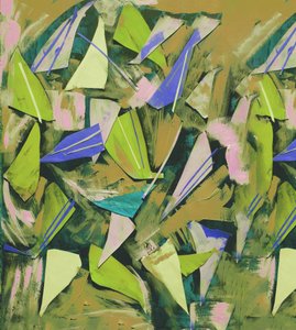 Ground Sample in Green, 2017, Collage on Paper av David McConochie